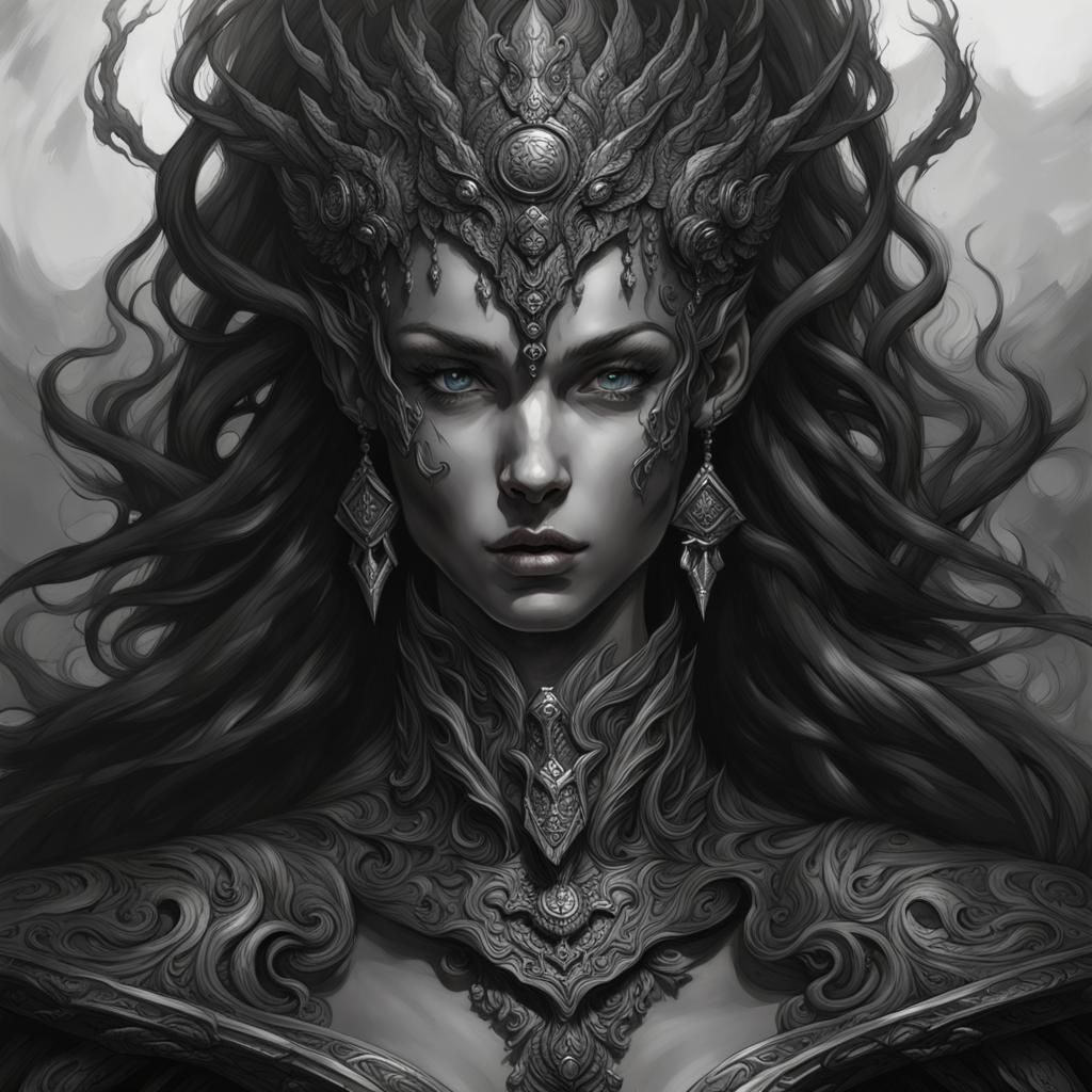 Air Elemental Portrait in Dark Fantasy Style