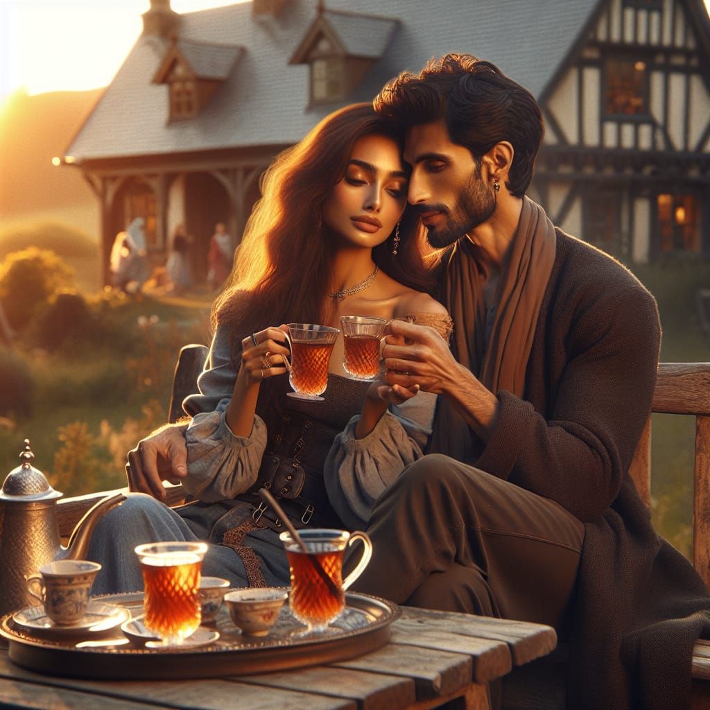 Romantic Golden Hour Moment at Farmhouse