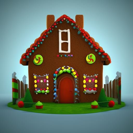 Gingerbread House in Pixar Style 3D Art