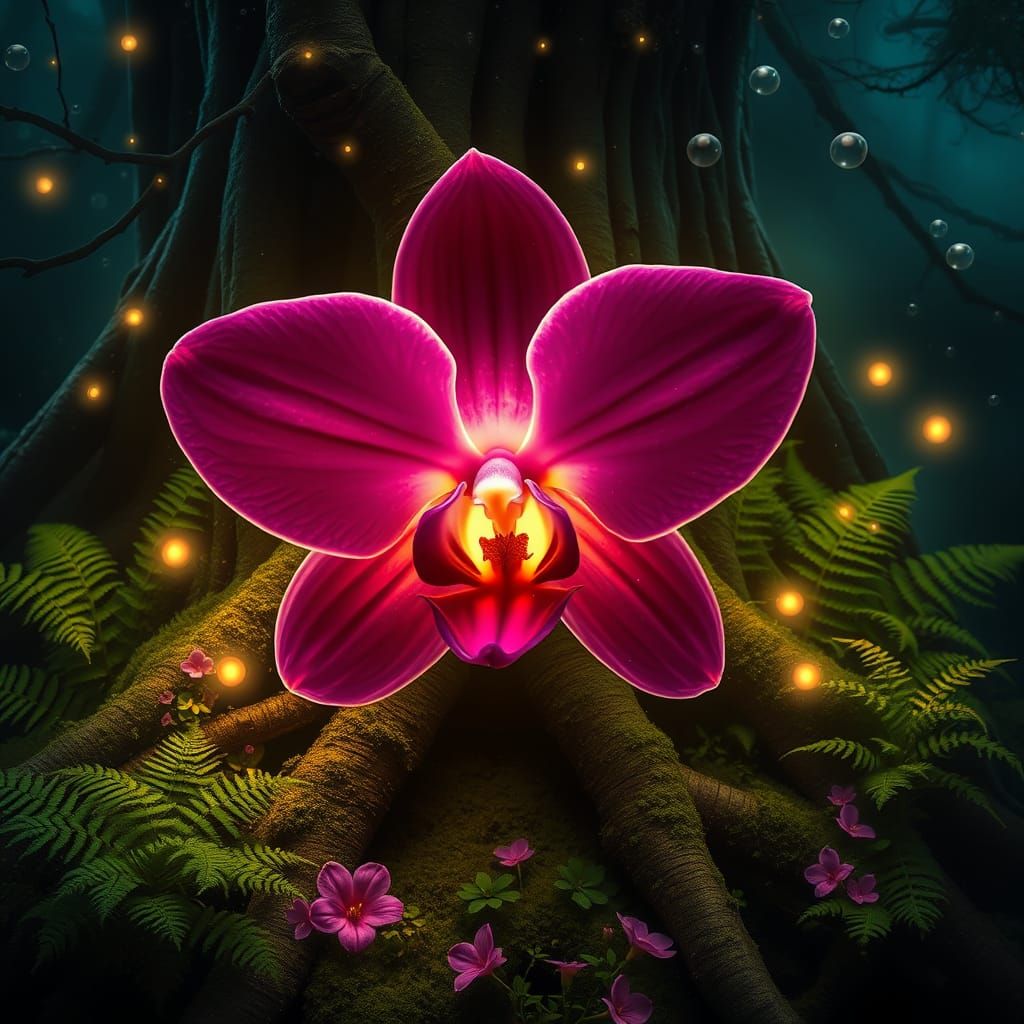 Ethereal Jungle Bloom in Deep Purple