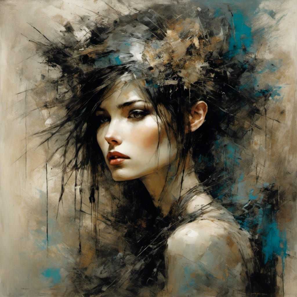 Girl in Crosshatch Style