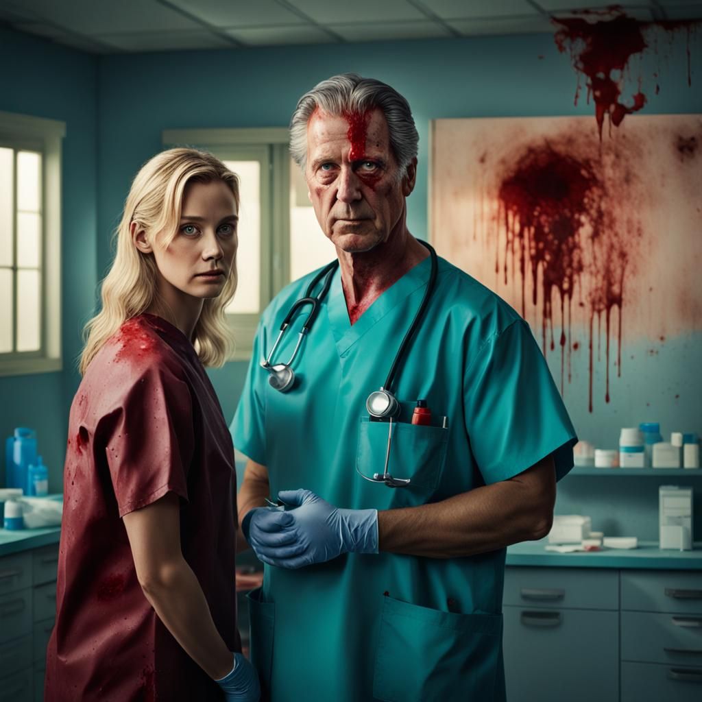 Doctor Amidst Bloodshed with Beautiful Blonde