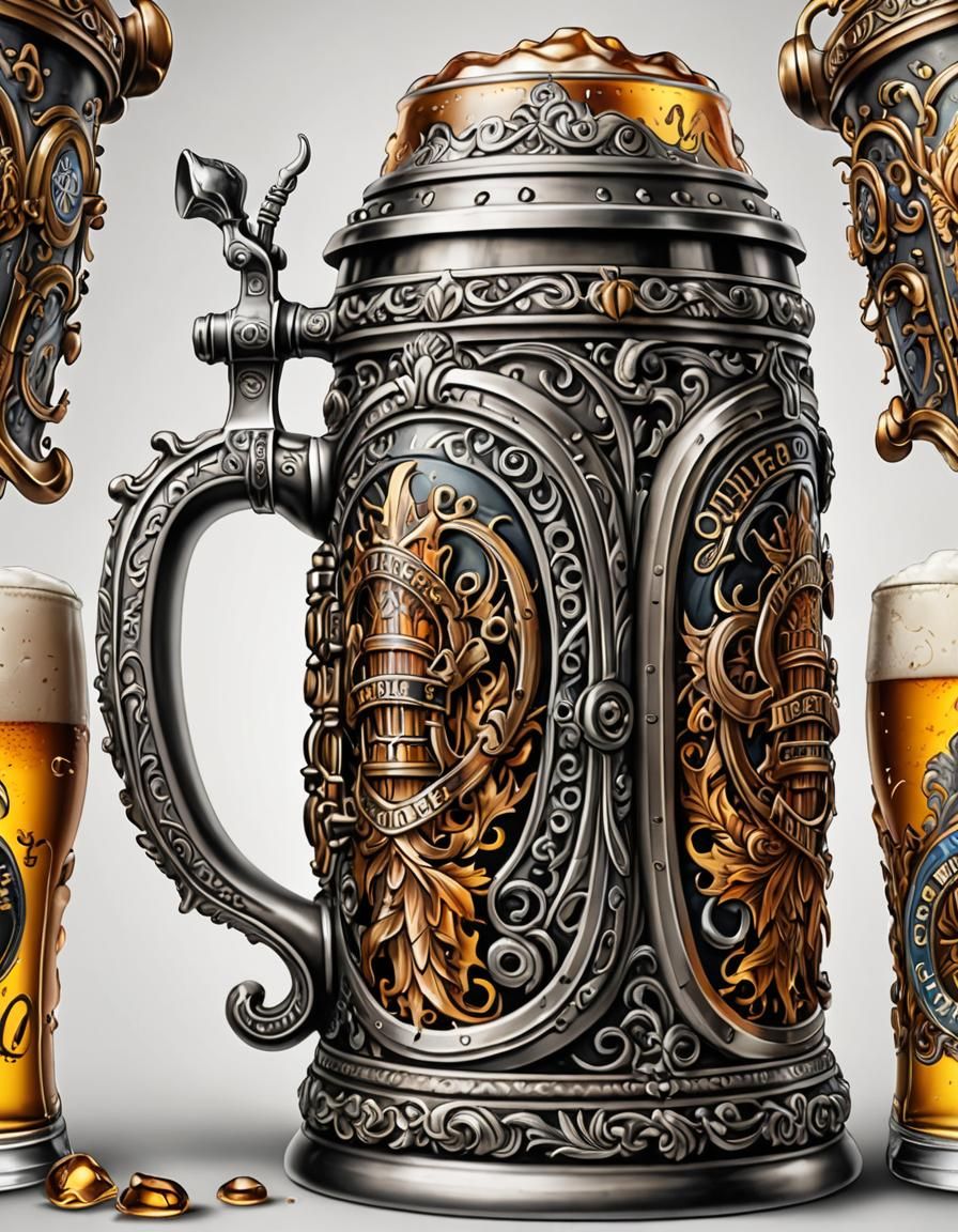 Oktoberfest Beer Stein Tattoo Design
