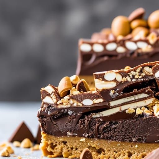Snickers Bar Close-Up Reveals Nougat and Nuts
