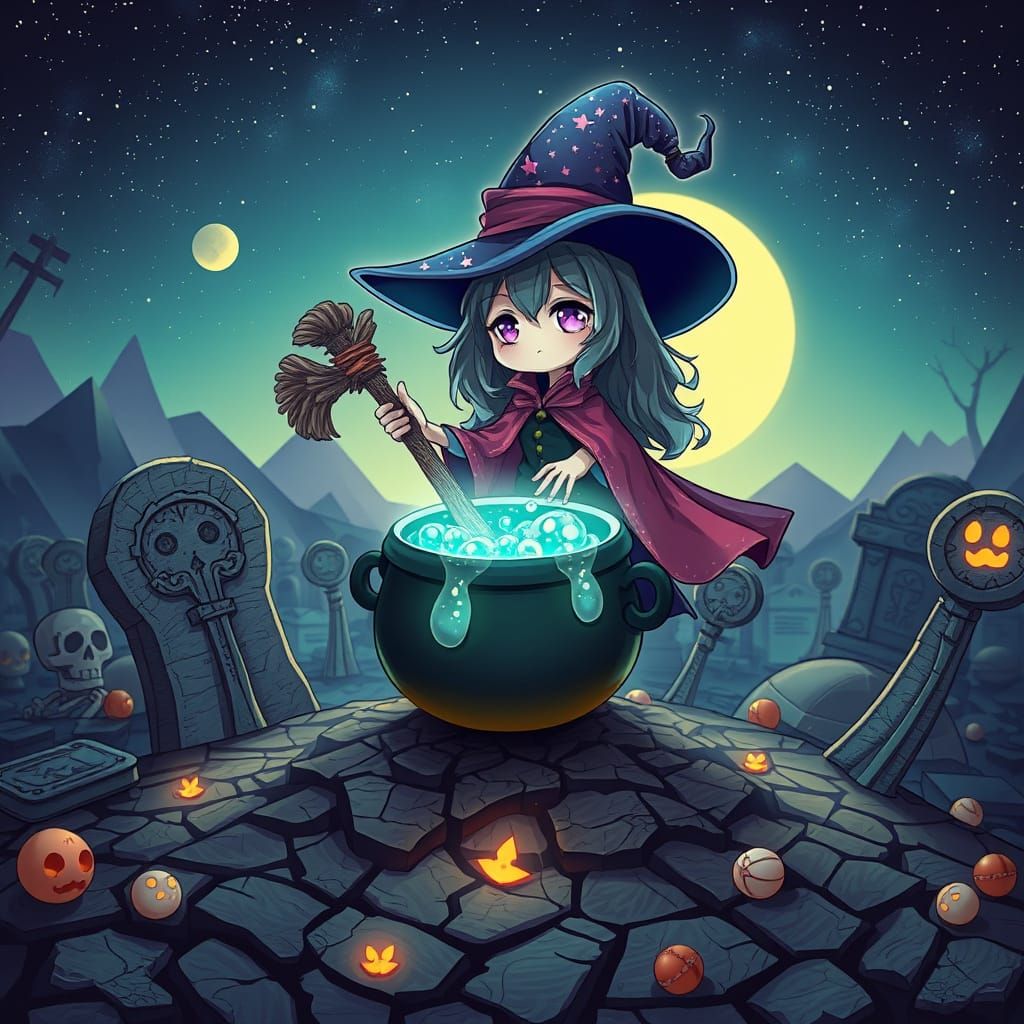 Chibi Witch in Post-Apocalyptic Candyland