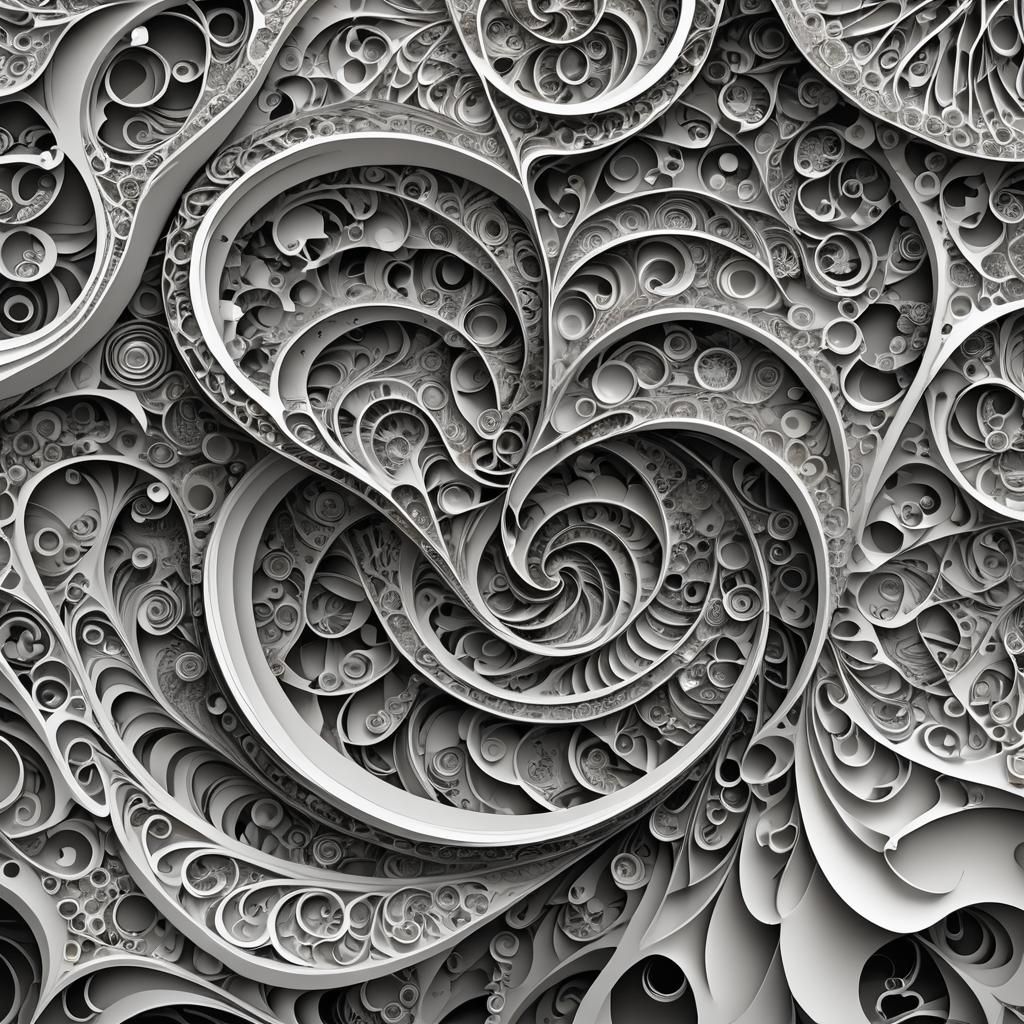 Hypnotic Abstract Fractal Art with Zentangle Patterns
