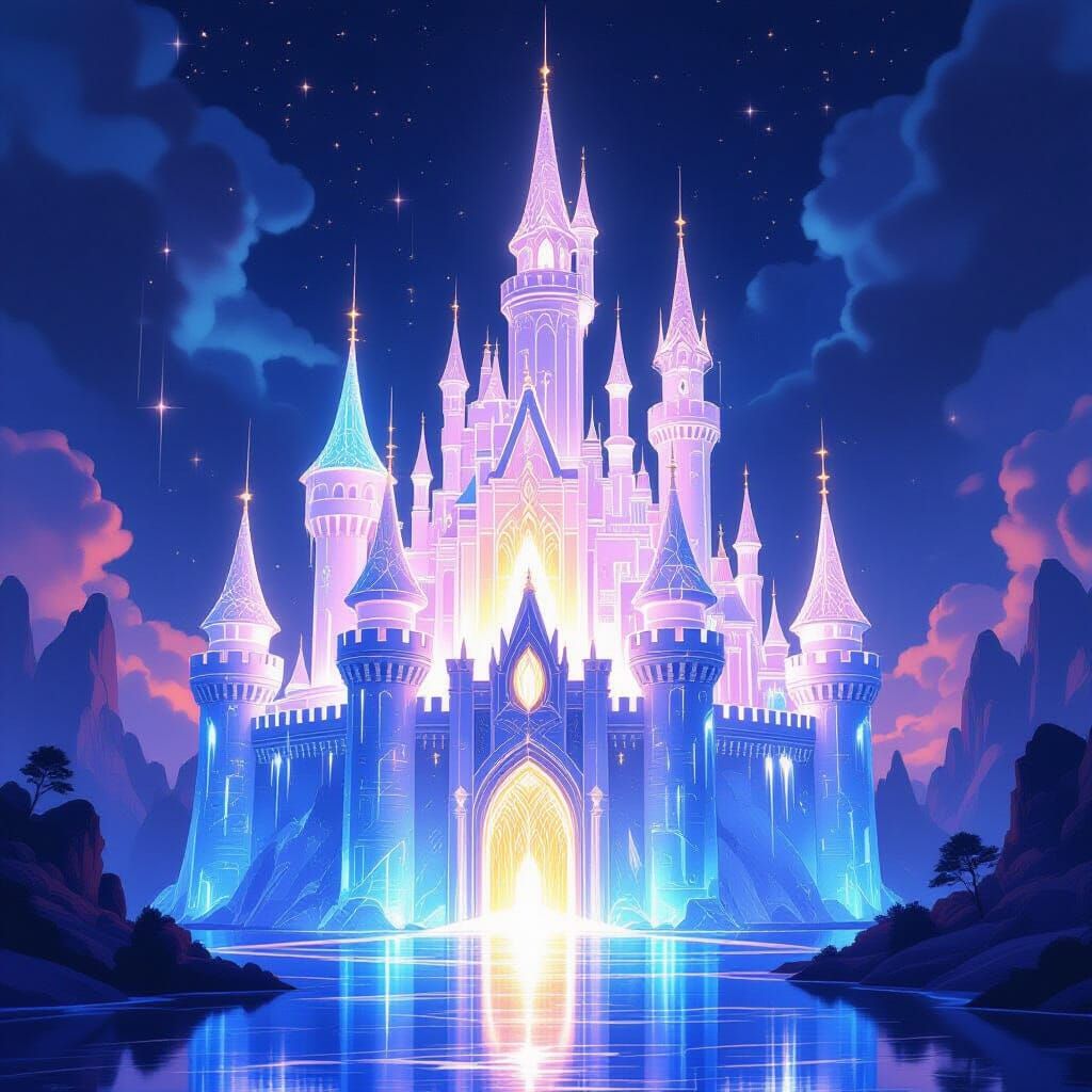 Ethereal Crystalline Castle of Liquid Light