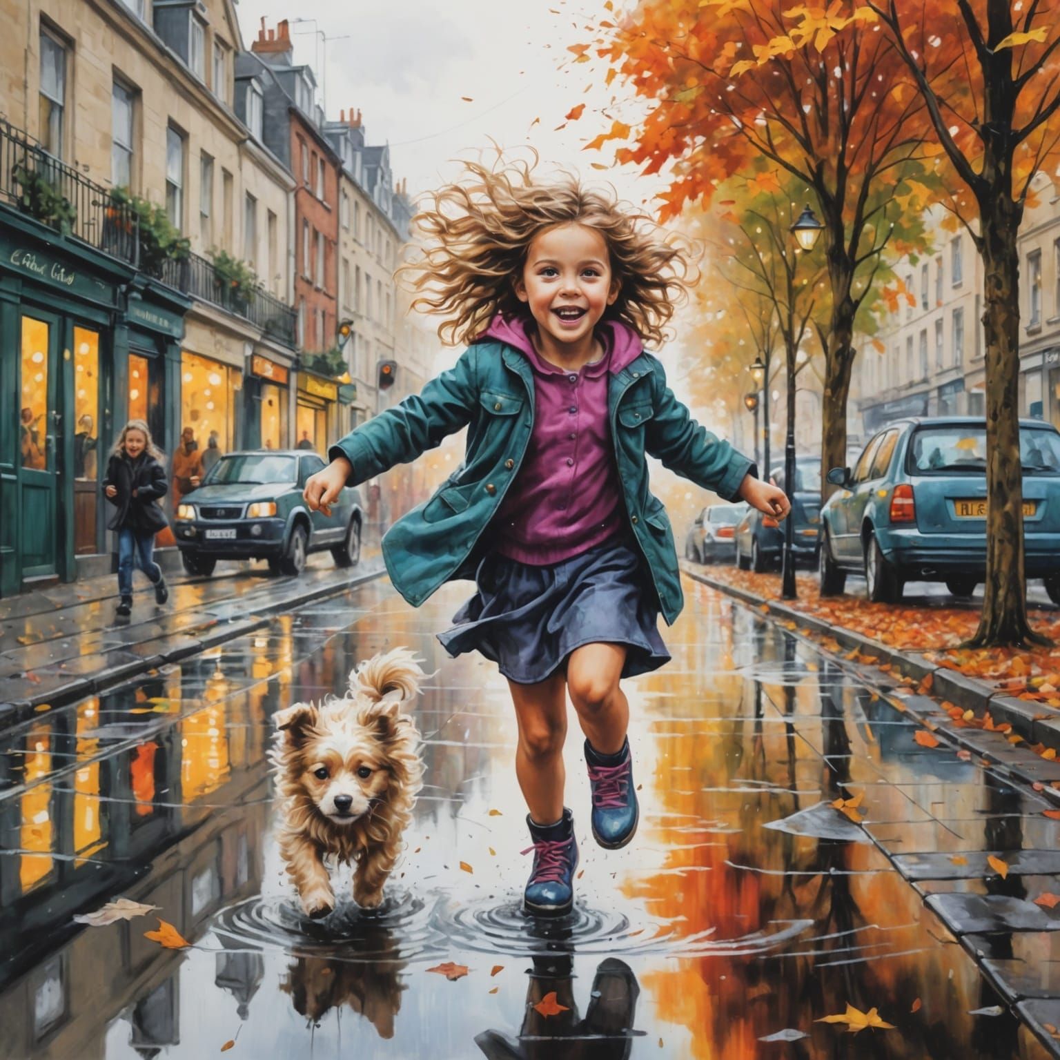 Stormy Autumn Day Pencil Sketch