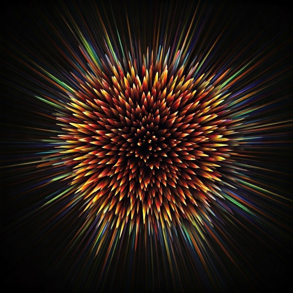 Vibrant Fractal Explosion in 3D Digital Art