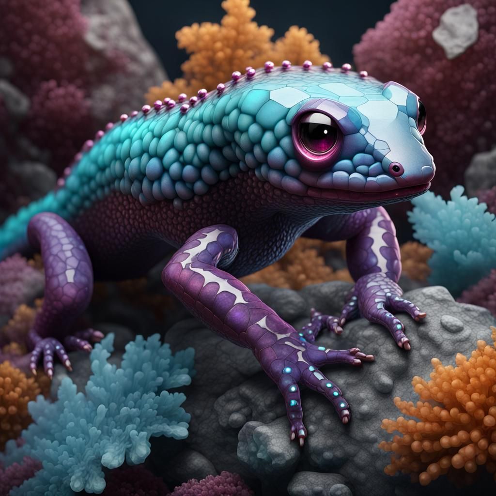 Epic Salamander in Detailed Matte Painting Style