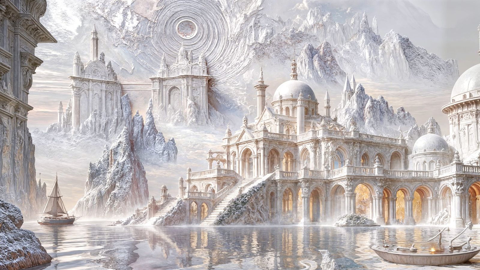 Mediterranean Sunset Over Coastline in Sfumato Style