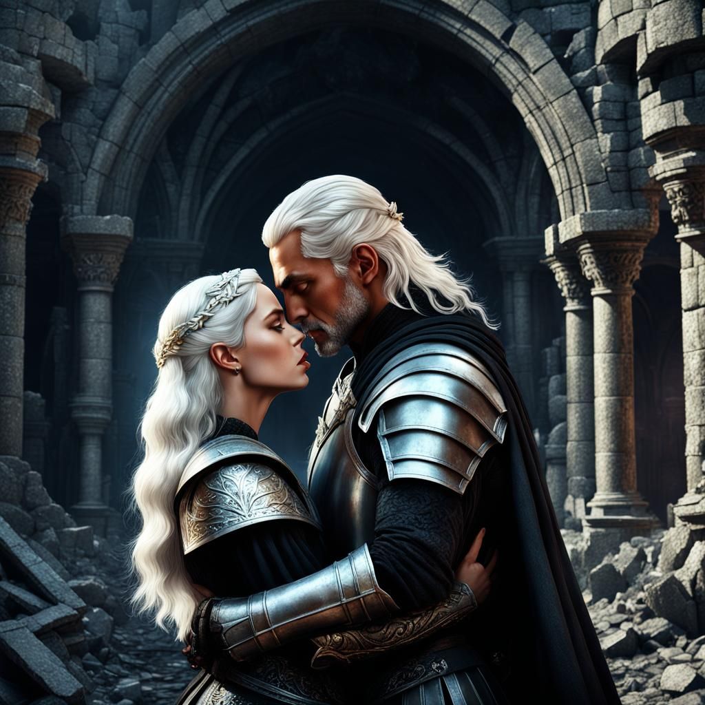 Renaissance Portrait: Aemond Targaryen and Alys Rivers Kiss