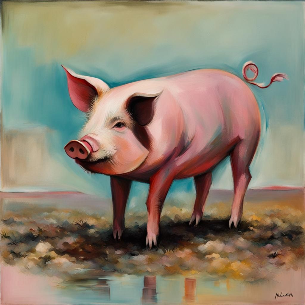 Year of the Pig in Modern Style