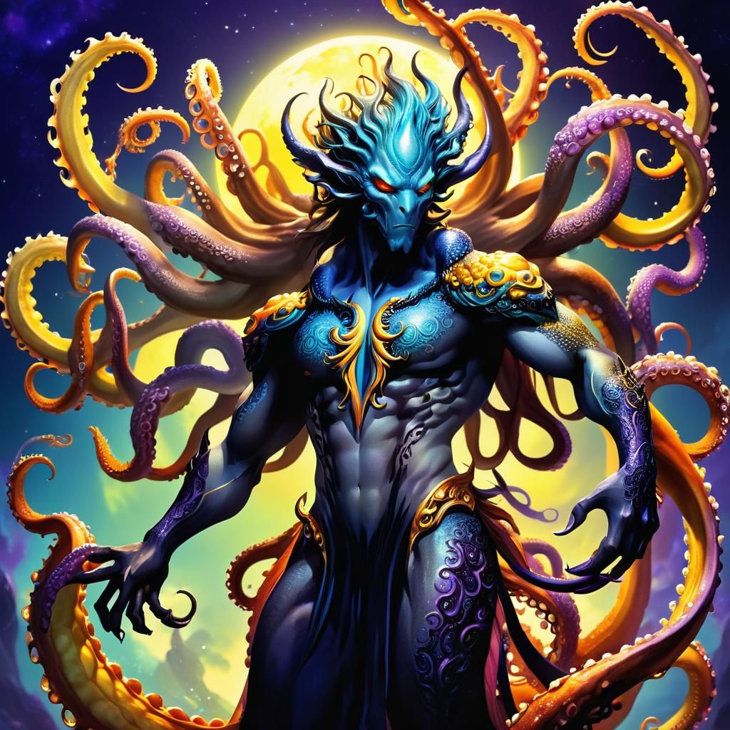 Moon Elemental Simic Hybrid Octopus Tentacles in 3D