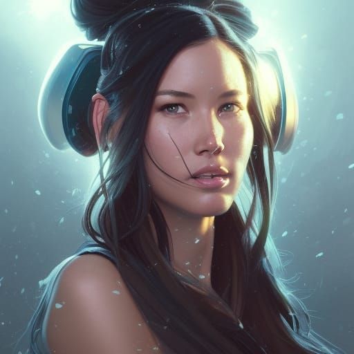 Olivia Munn Portrait in Art Nouveau Style