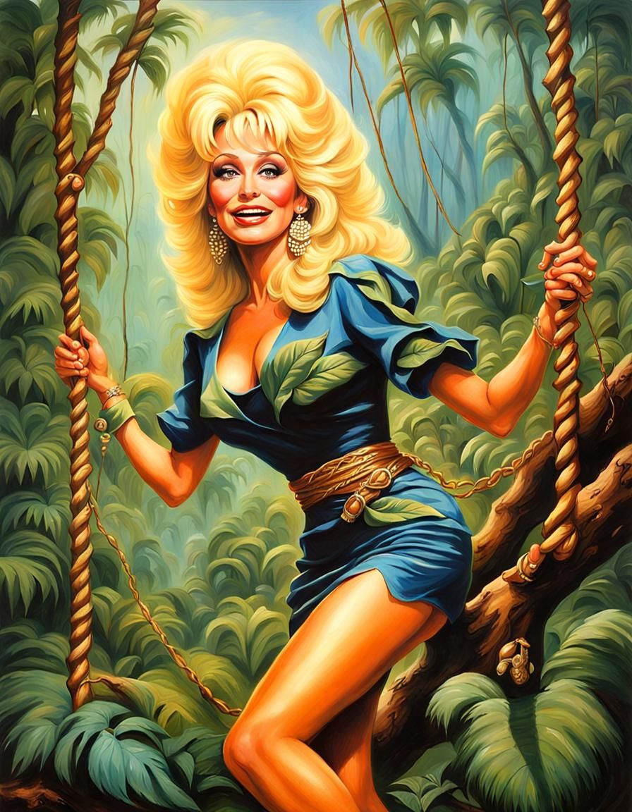 Jungle Adventure Painting in Boris Vallejo Style