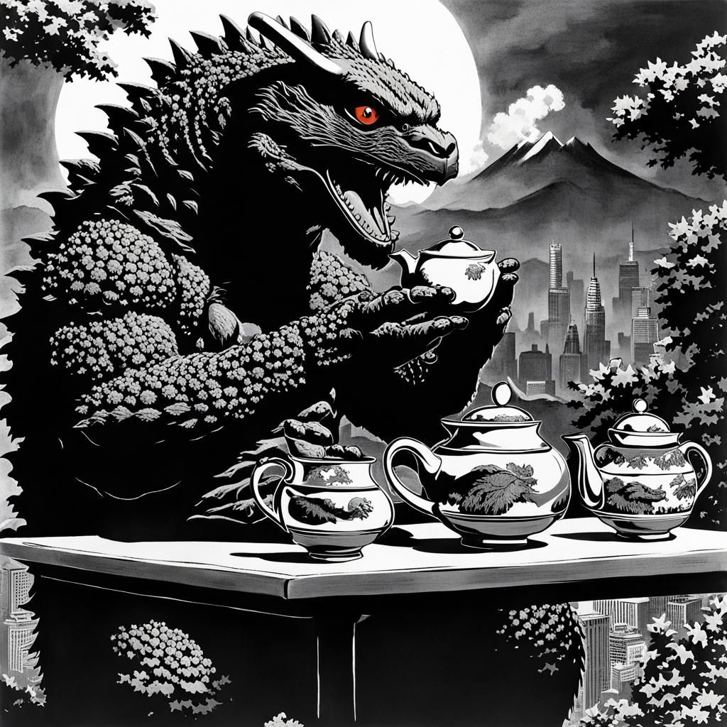 Godzilla and Mothra's Tea Party