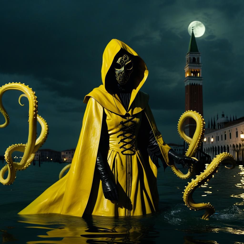 Queen in Yellow Emerges in Eerie Cityscape