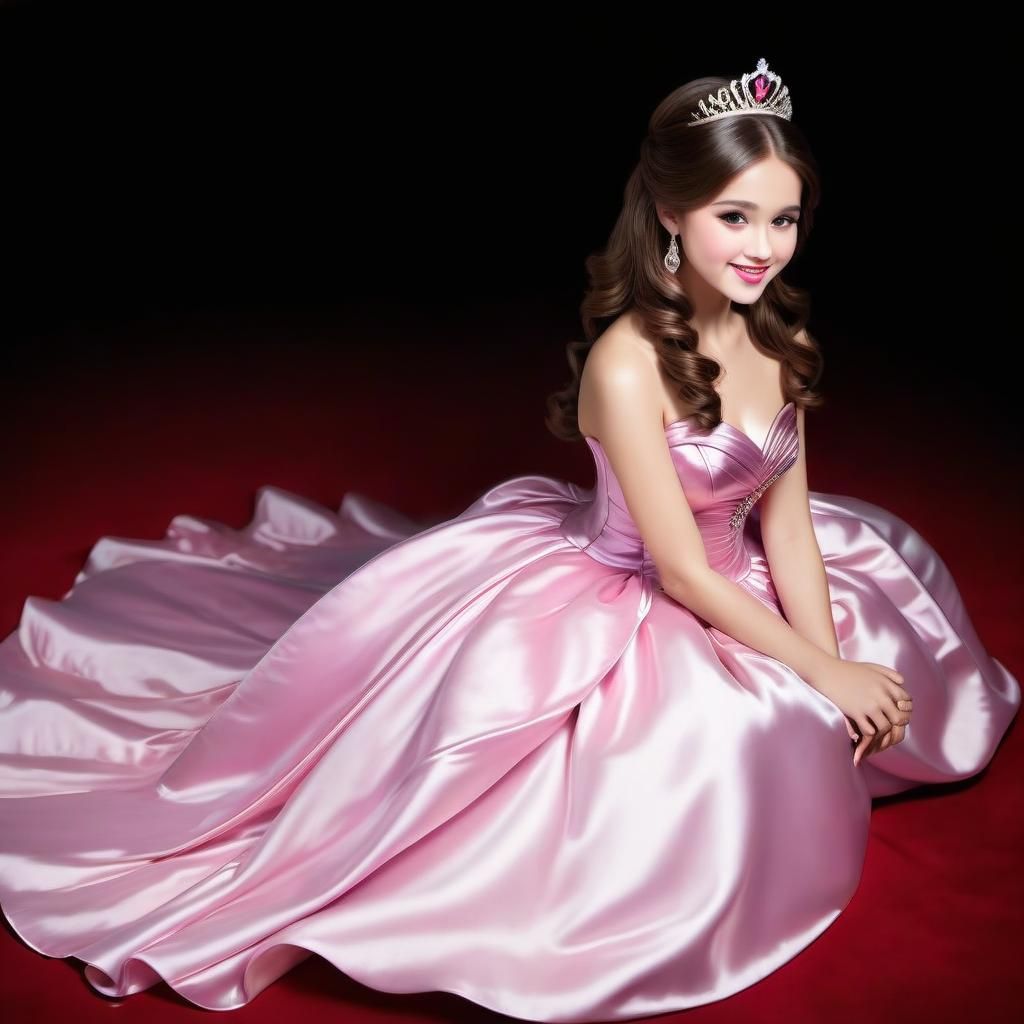 Princess in Gown: Traditional Anime Portrait