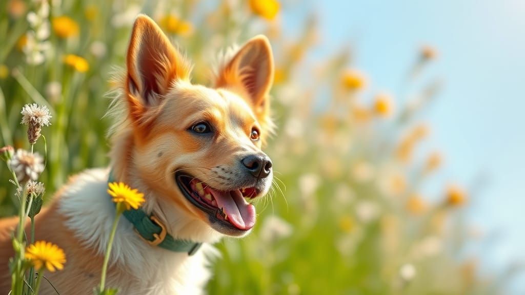 Summer Dog Portrait in Vibrant Colors