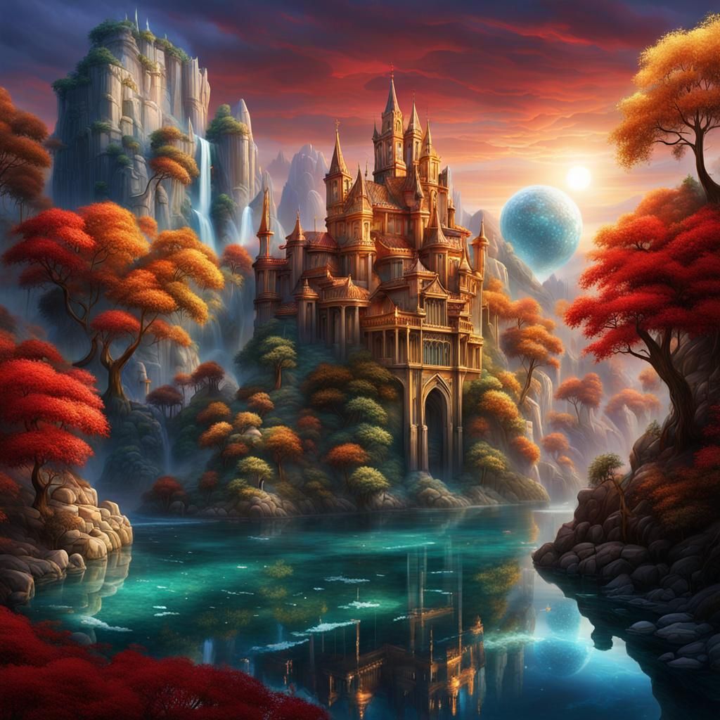 City of Crystalline Gold with Jewel Trees