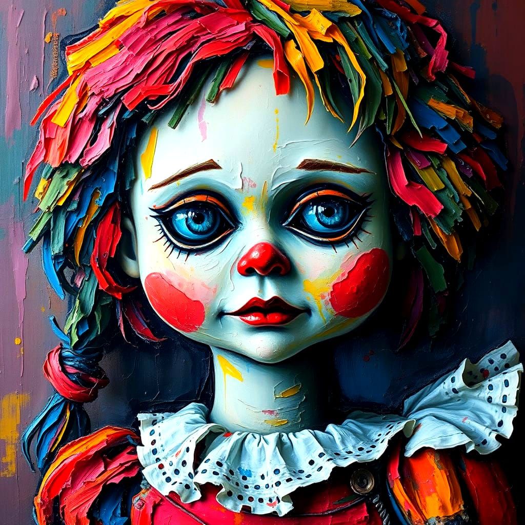 Expressionist Doll in Neo-Impressionist Style