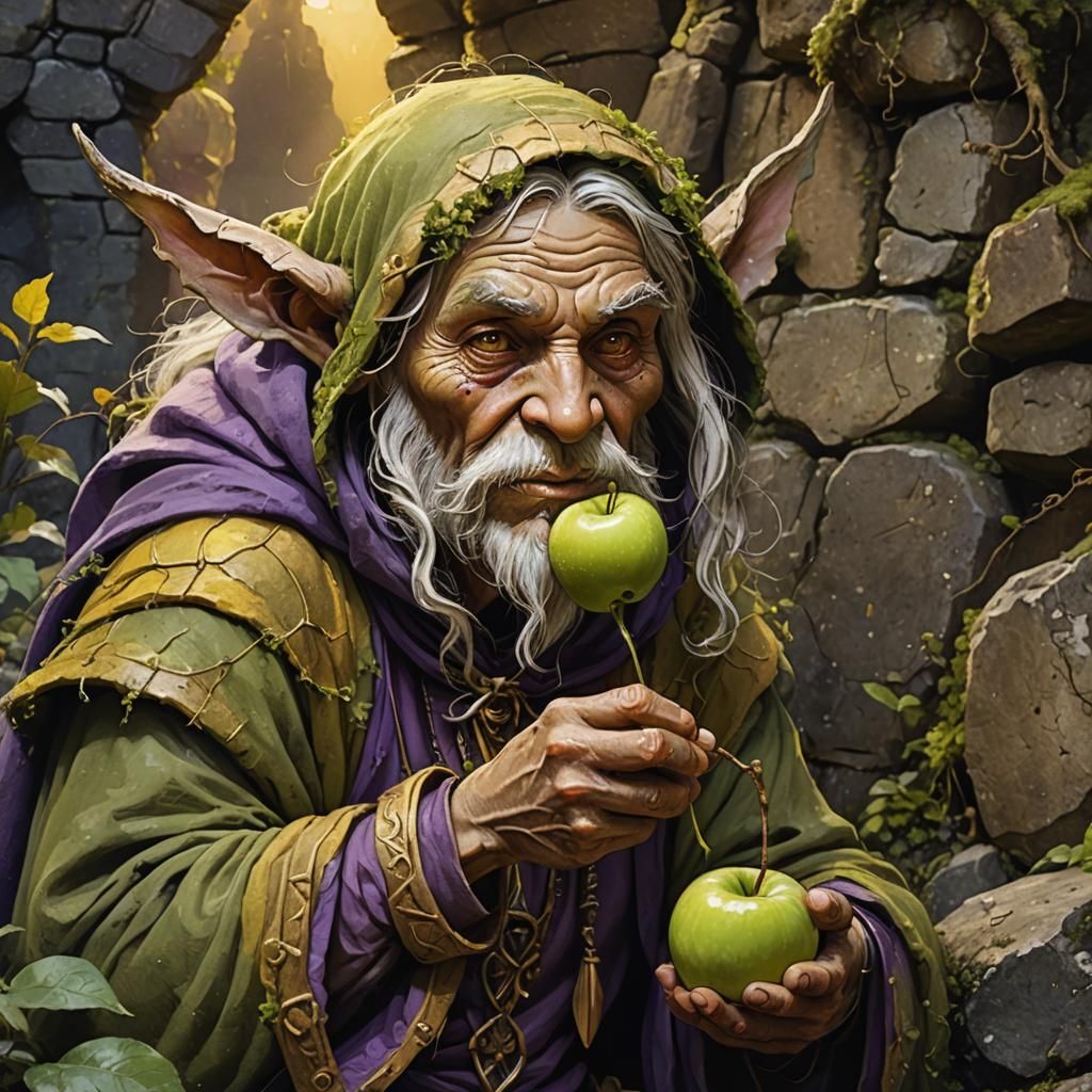 Fantasy Fairy Enjoys a Sour Apple