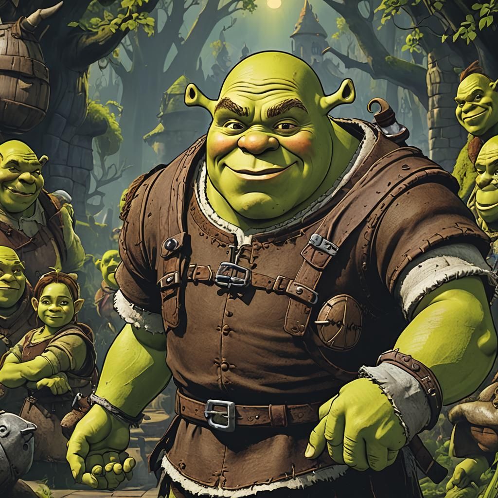 Shrek in Anime Style, Cel-Shaded Masterpiece