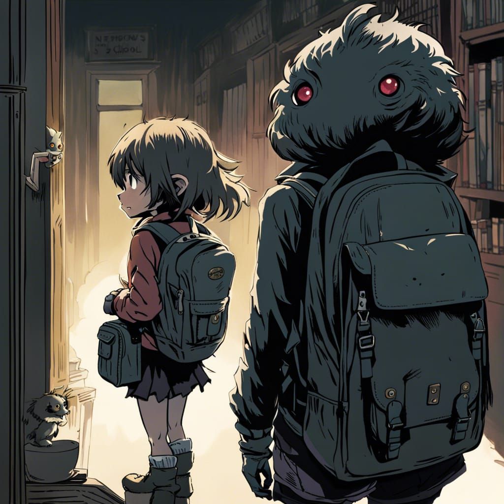 Monster's First Day at School: a little ghoul with a backpack
