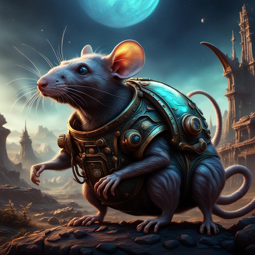 Extraterrestrial Venus Rat: Detailed Fantasy Concept Art