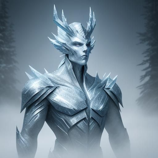 Towering Ice Sculptor in a Digital Matte Painting