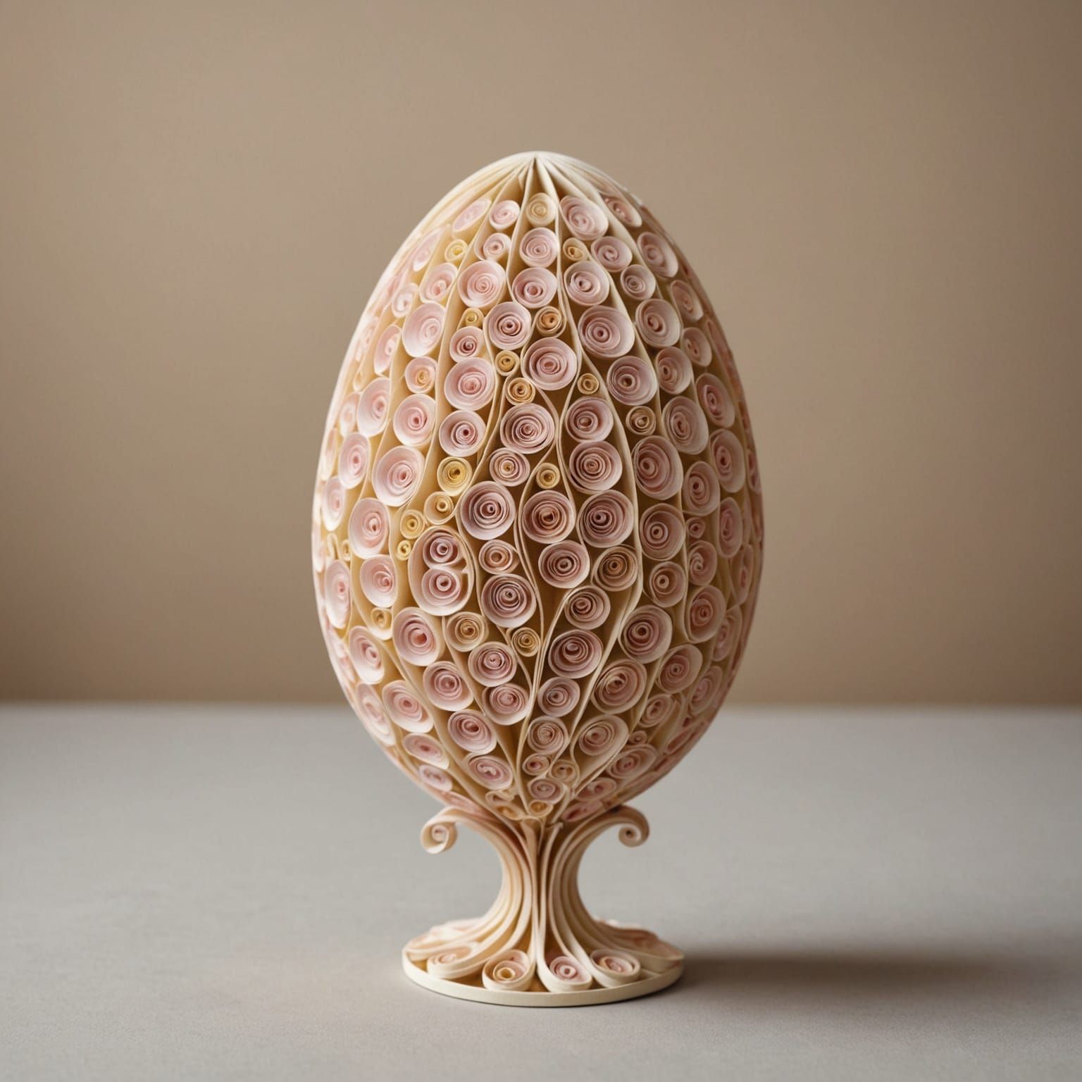 Whimsical Quilled Paper Egg with High Heels