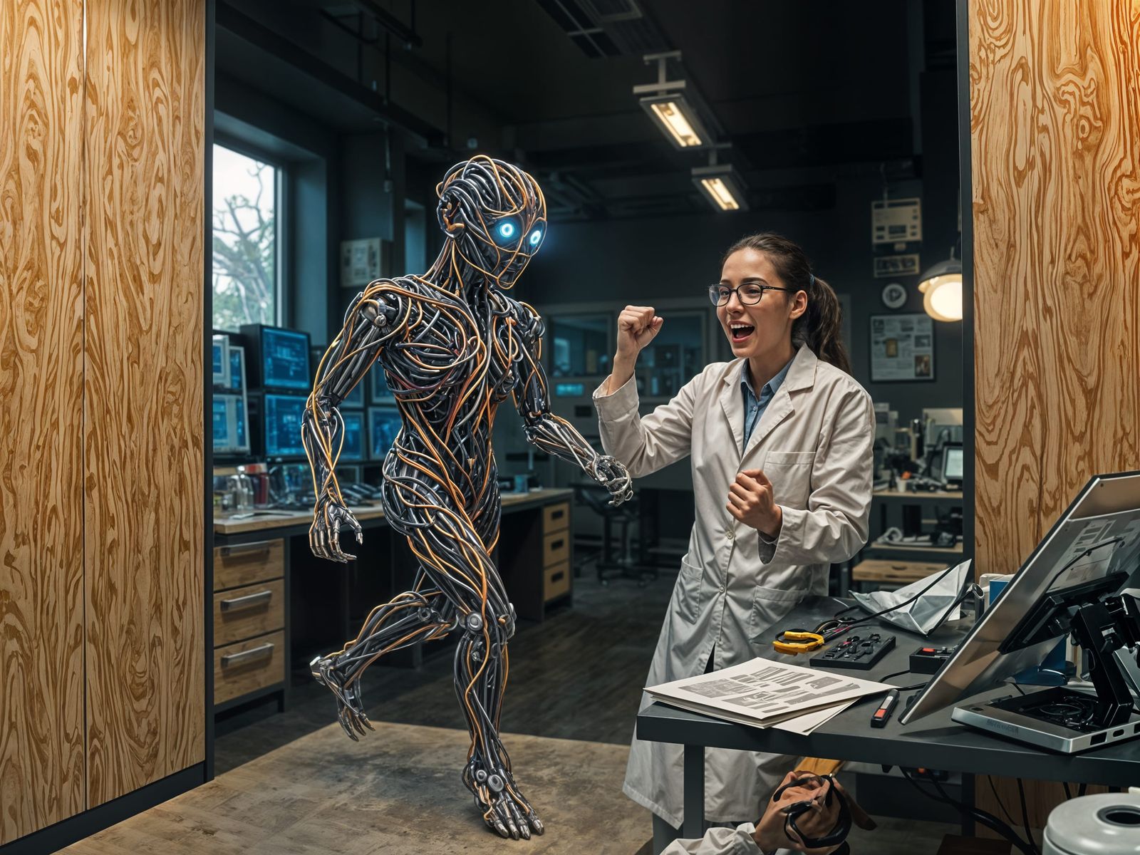 Wire Robot Creation in High-Tech Lab