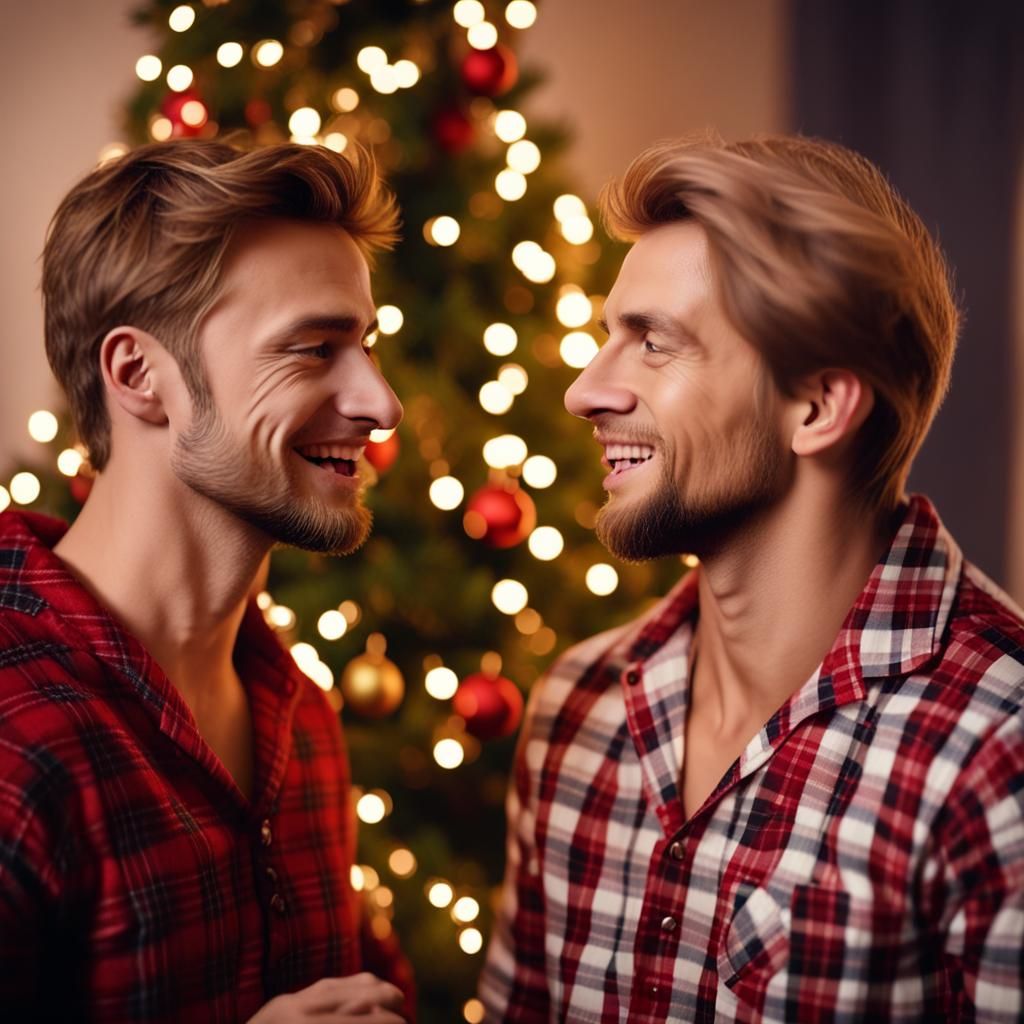 Cozy Christmas: Two Lovers Decorating Their Tree