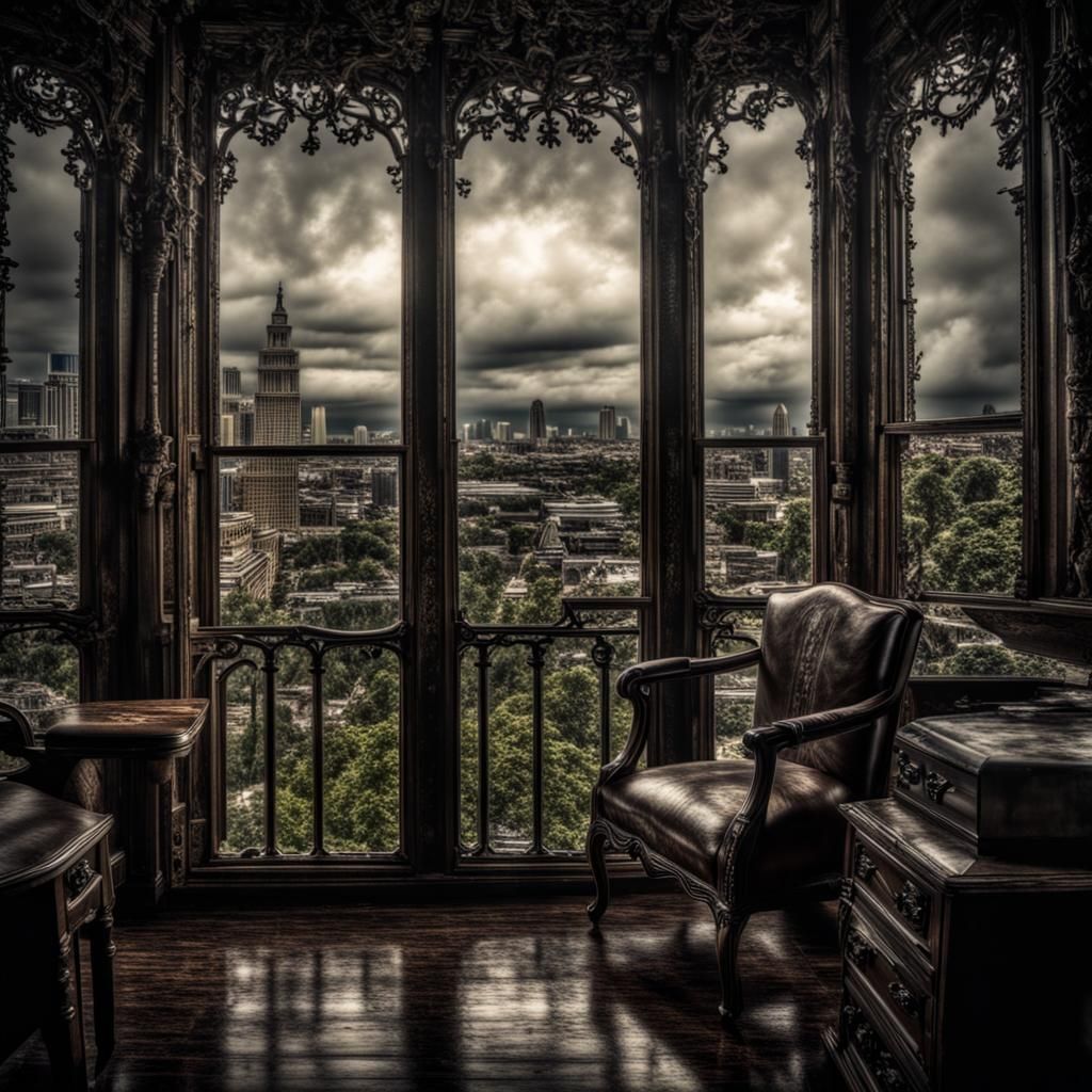 Atmospheric Cityscape in Hyperrealistic Style