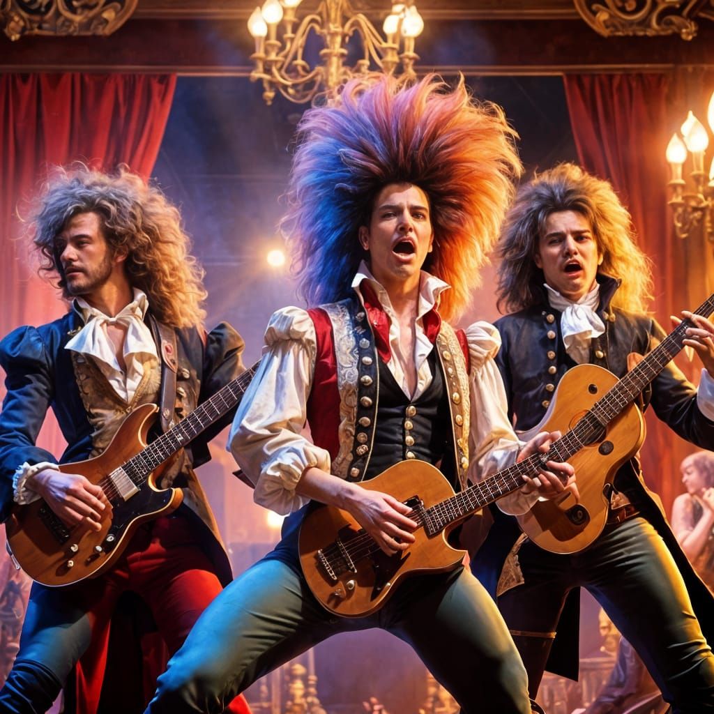 Glam Metal Band Does Opera in Digital Illustration