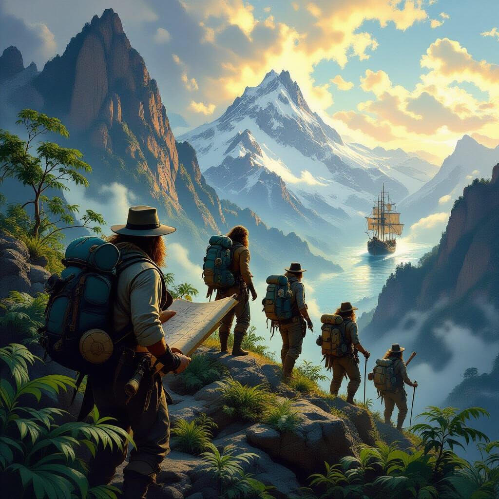 Epic Concept Art of Explorers Charting the Unknown