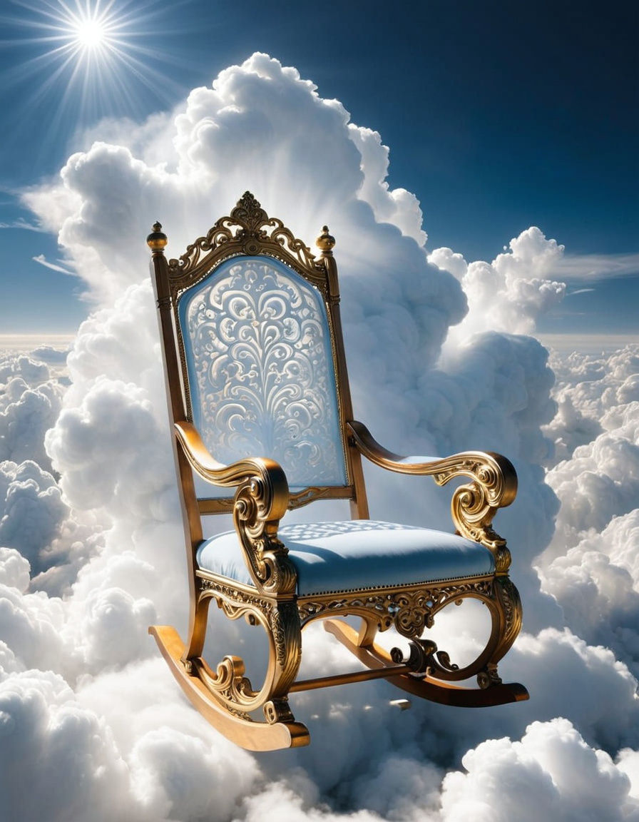 Baroque Gothic Cloud Rocking Chair in Heaven