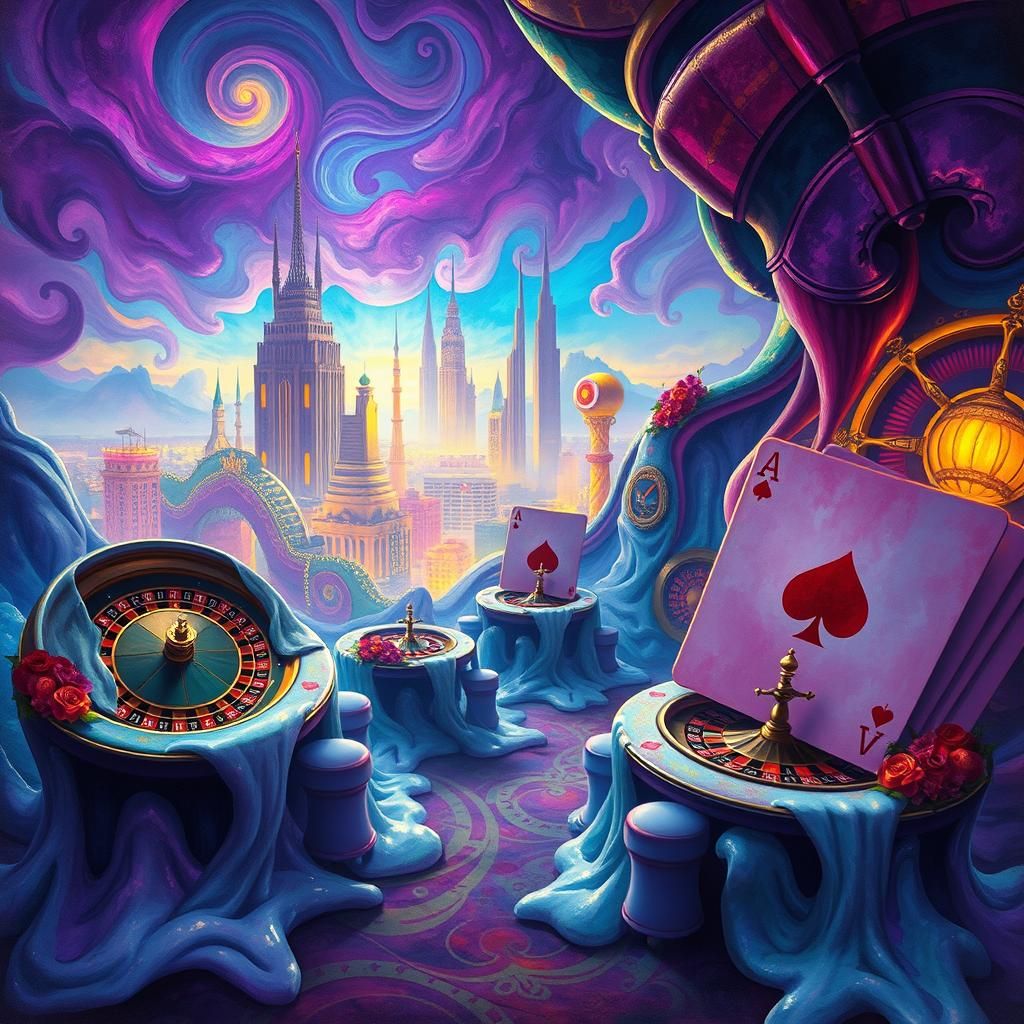 Surreal Casino Dreamscape Inspired by Rothko and Escher