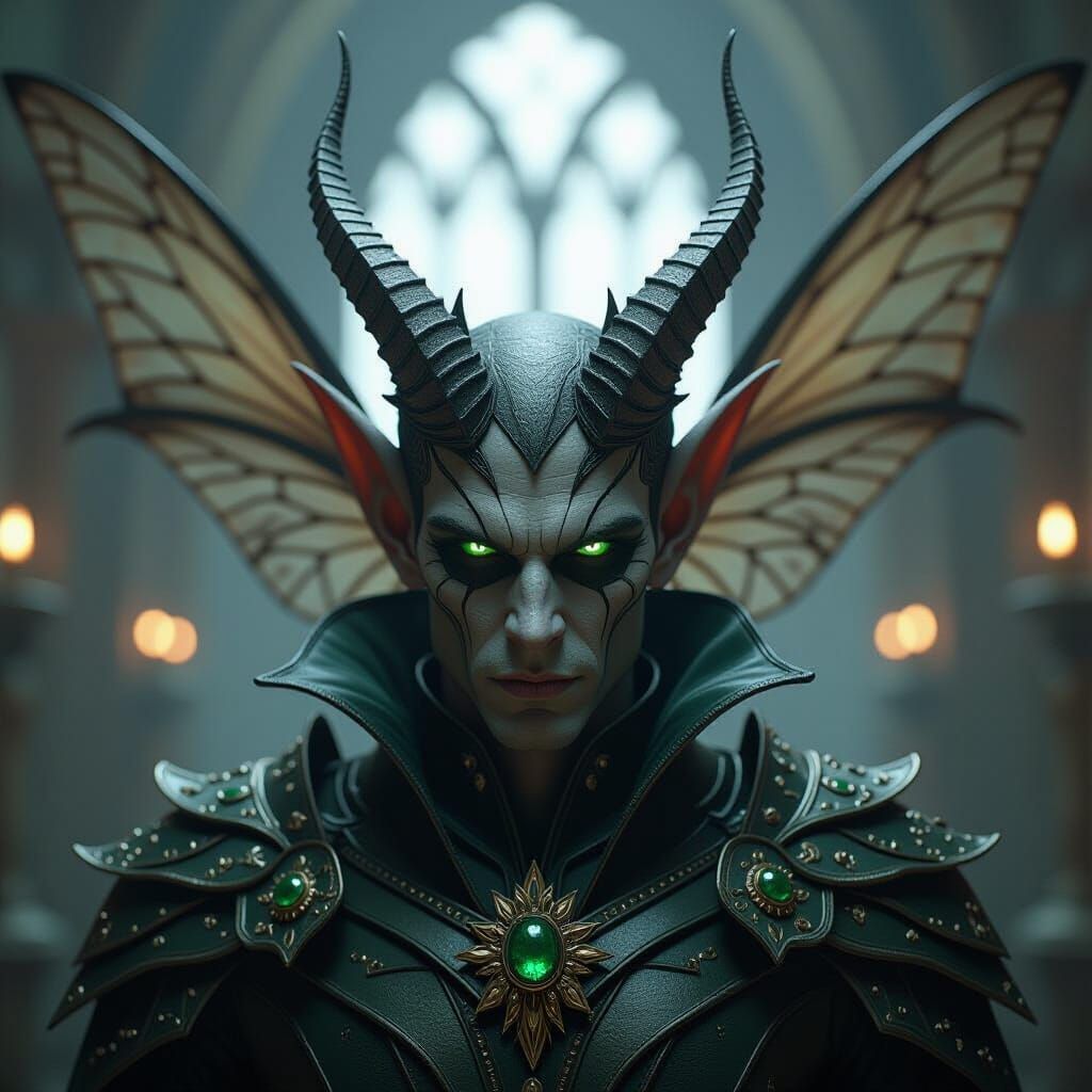 Grotesque Pixie King Holds Court: Hyperrealistic Render