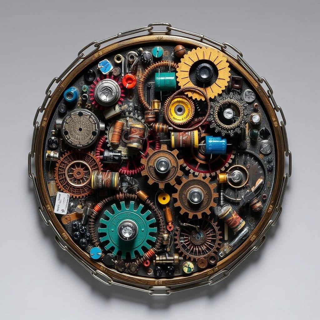 Organic Cyberpunk Mosaic Art