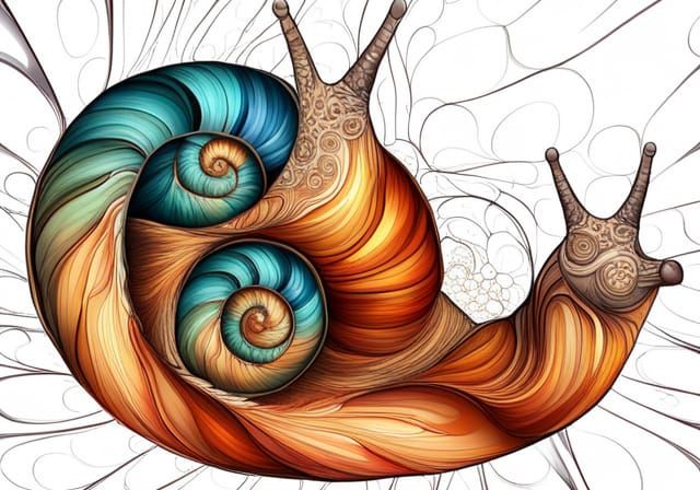 Colorful Snail Crawling Across Space-Time: Abstract Fractal ...