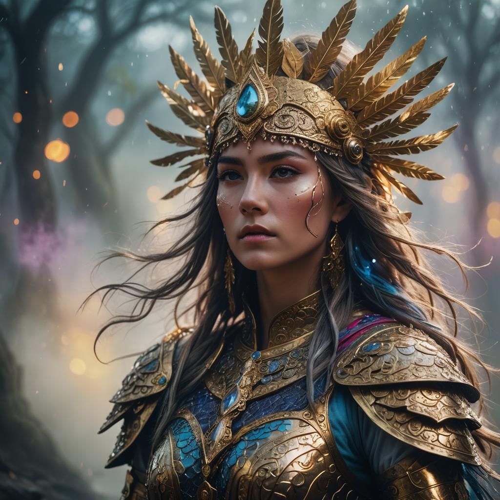 Mystical Warrior Princess in Ethereal Mist