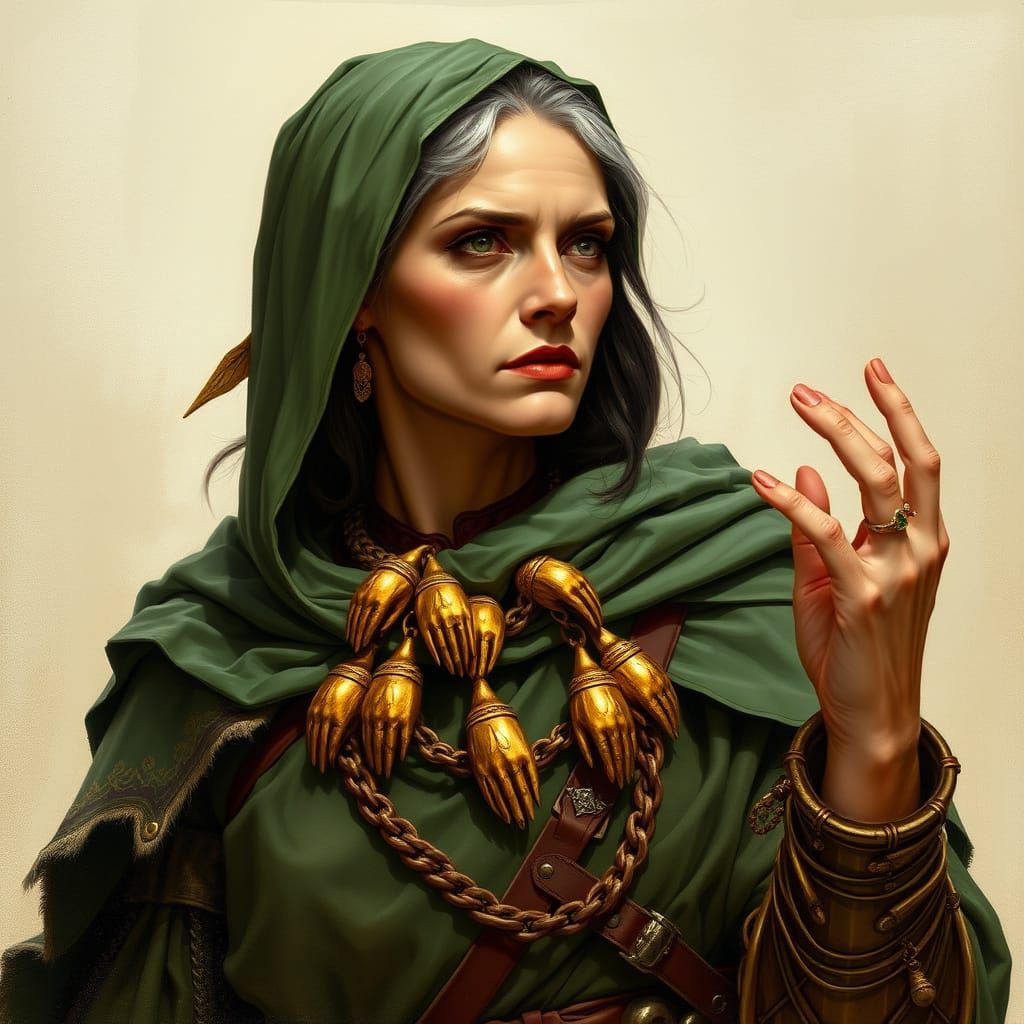 Ethereal Lady Knight in Earthy, Frazetta-Inspired Armor