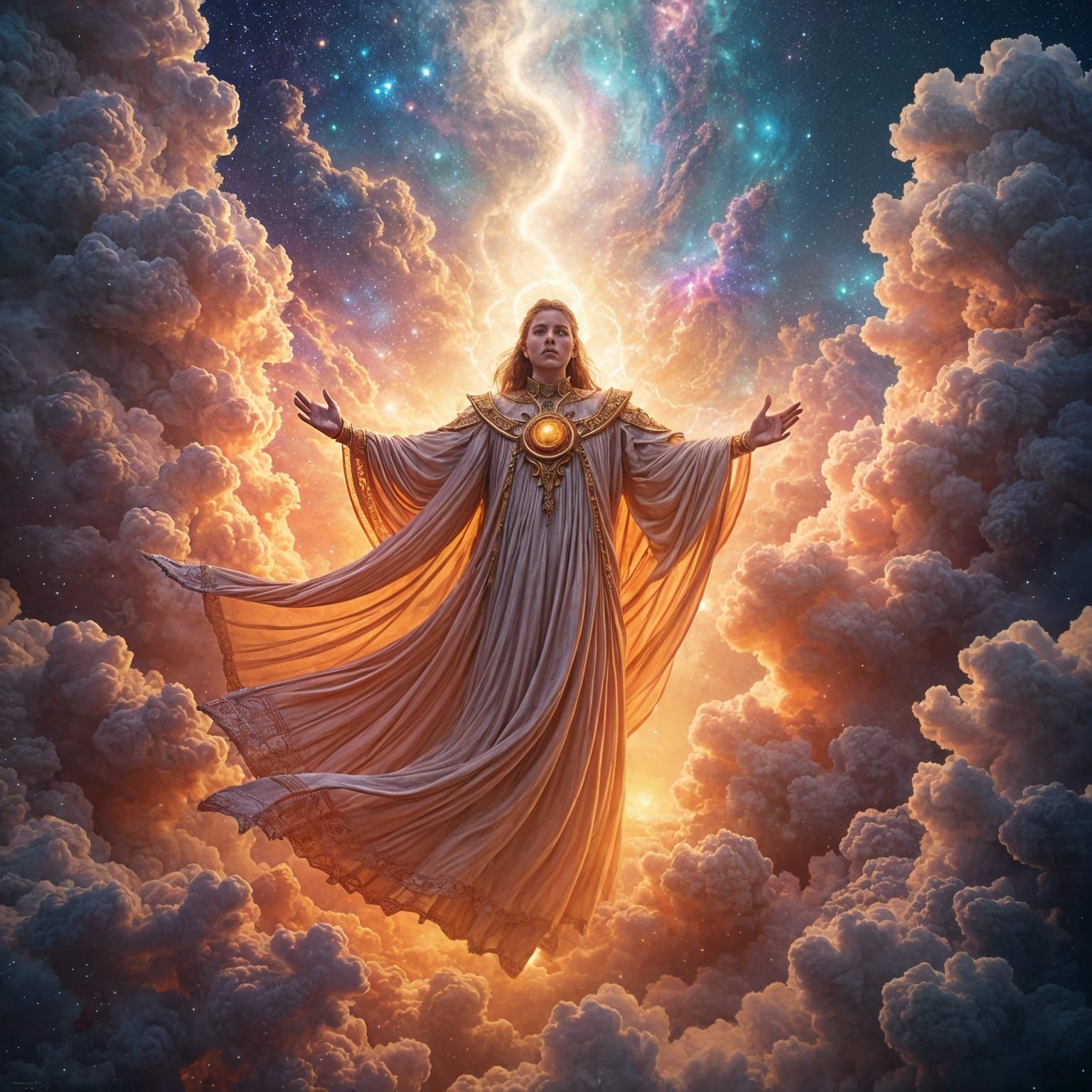 God Creates Universe with Cosmic Energy