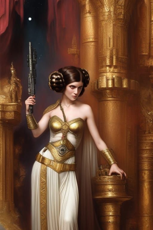 Princess Leia as Symbolist Goddess: Digital Art