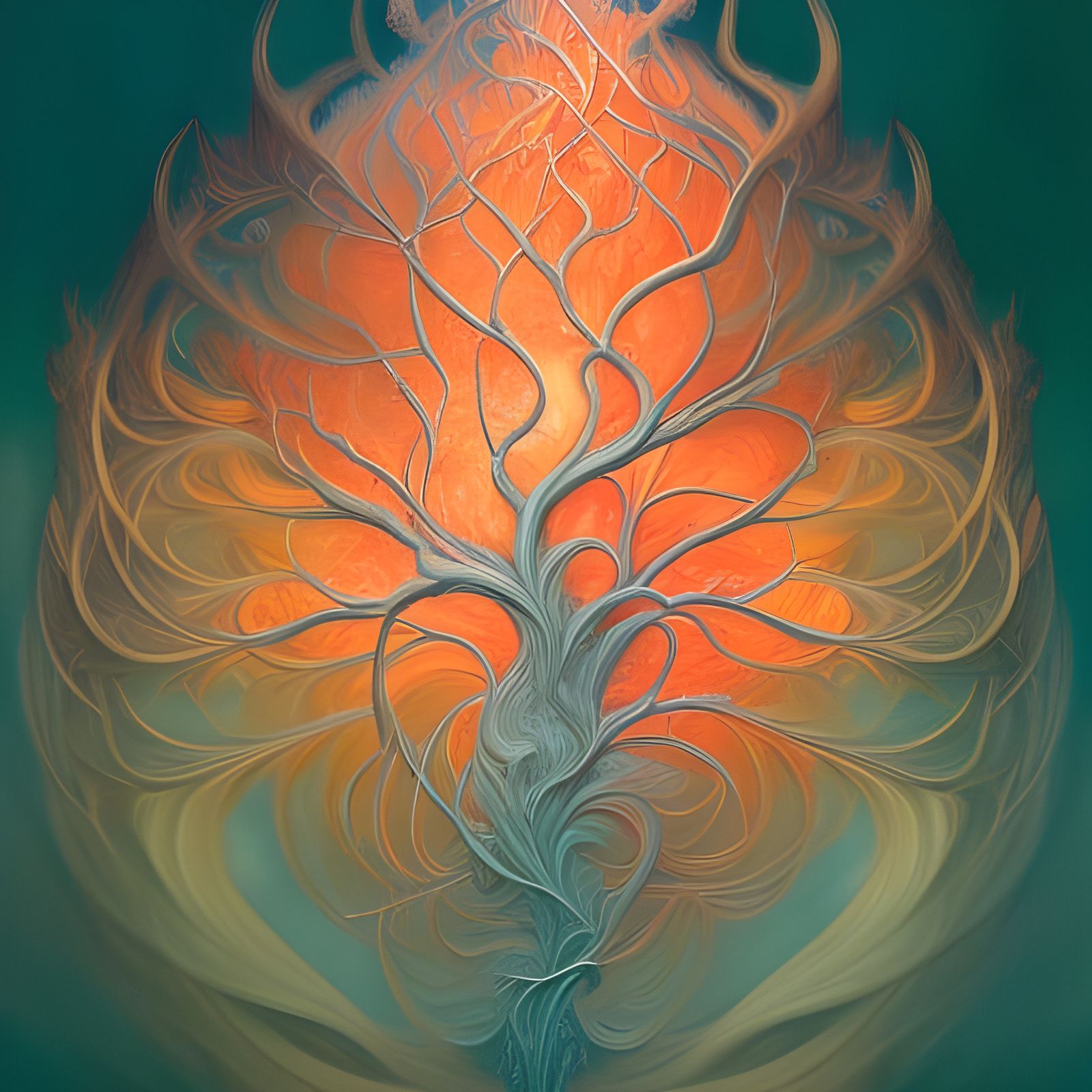 Fiery Tree of Life: Summer Meets Winter
