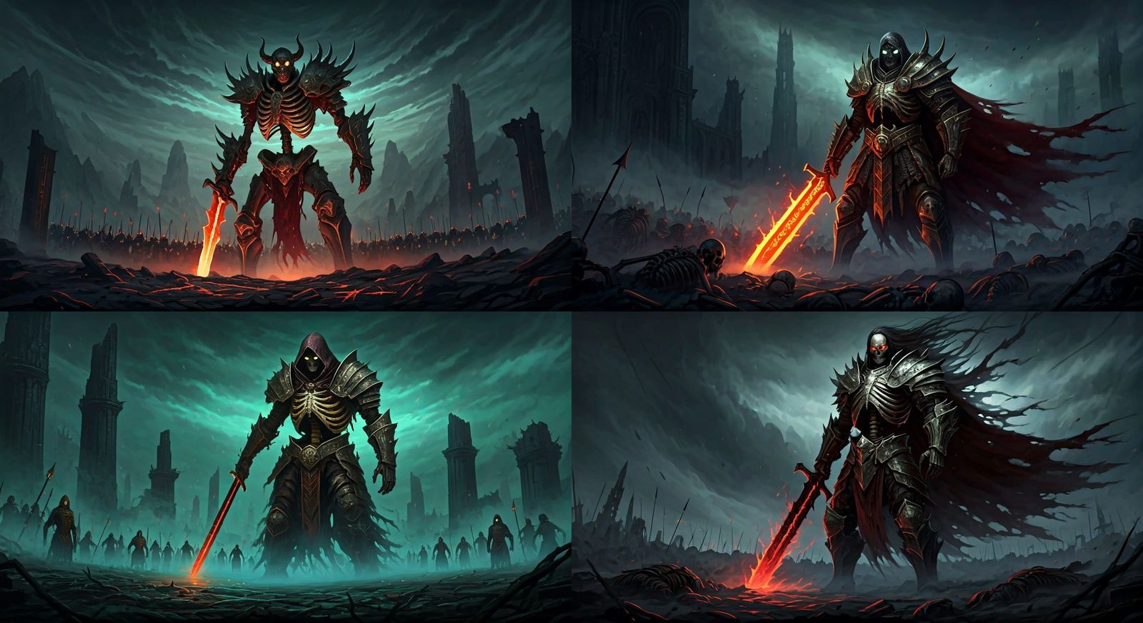 Skeletal Sagittarius Warrior on Mystical Battlefield