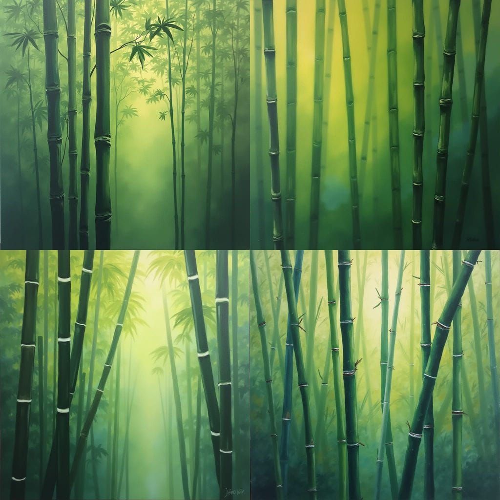 Bamboo in Harmonious Green Shades