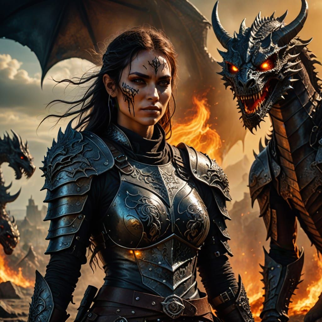 Mystical Thief in Dark Fantasy Style with Dragon Skulls